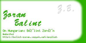 zoran balint business card